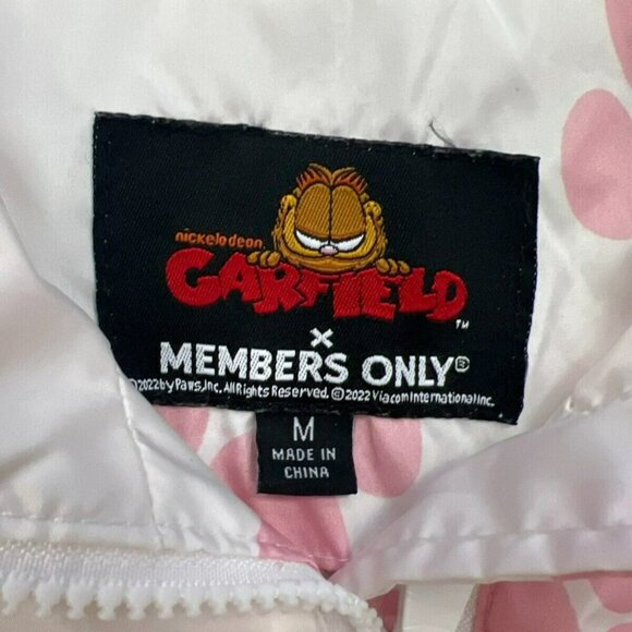 Members Only Garfield & Odie Paw Print Graphic Windbreaker Jacket Cartoon M - Picture 8 of 16